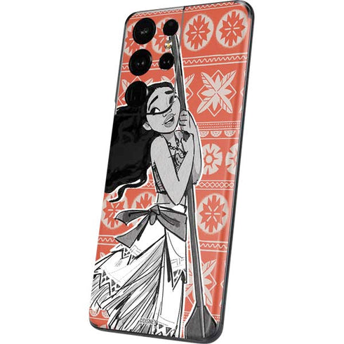 Disney Moana Character Tropical Print Art Galaxy S21 Ultra 5G Skin